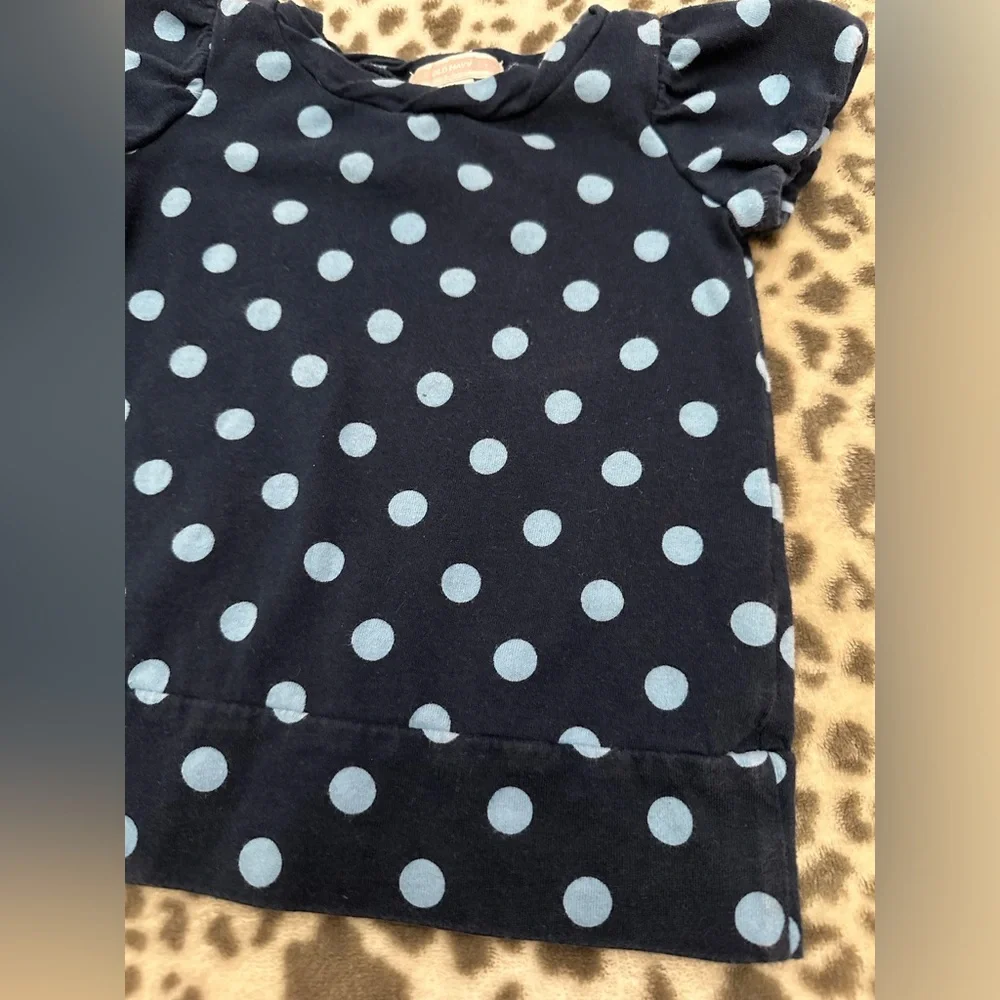 Old Navy Polka Dot Bubble Short Sleeve Tee Top in Blue Size 2T